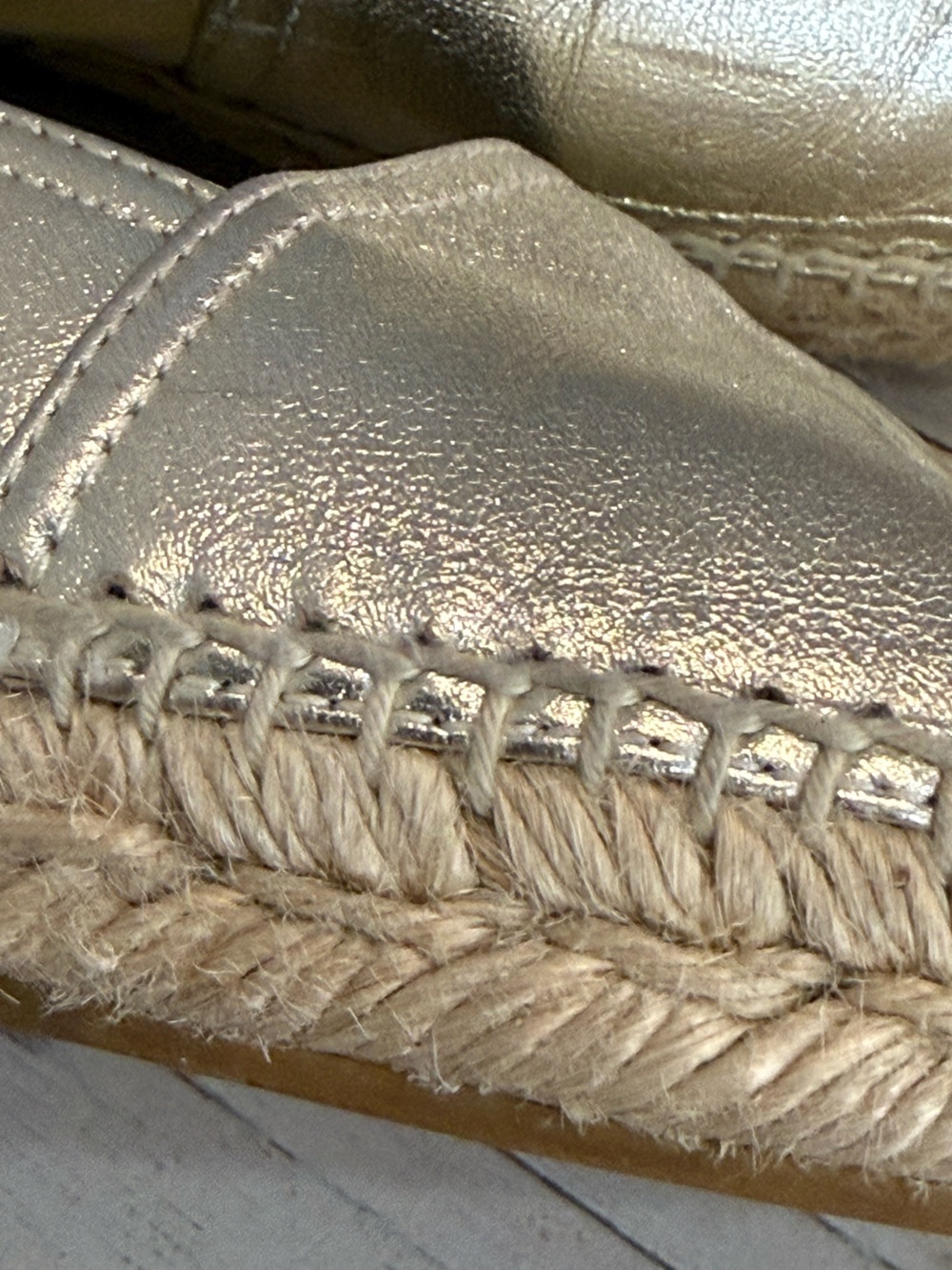 Yves Saint Laurent Gold Leather Monogram Espadrilles size 37.5 - Picture 8 of 15